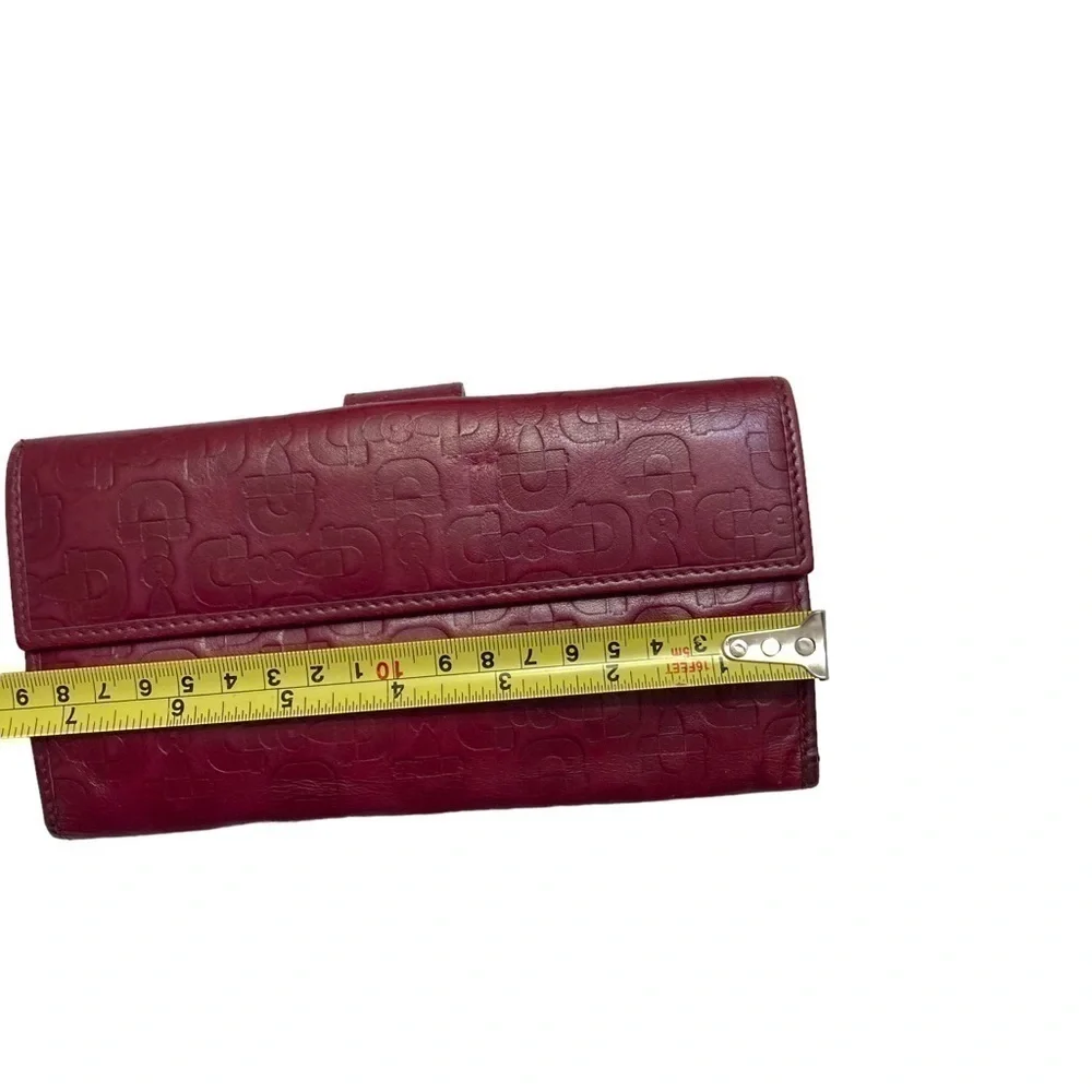 Gucci burgandy red leather embossed long wallet - Picture 4 of 12